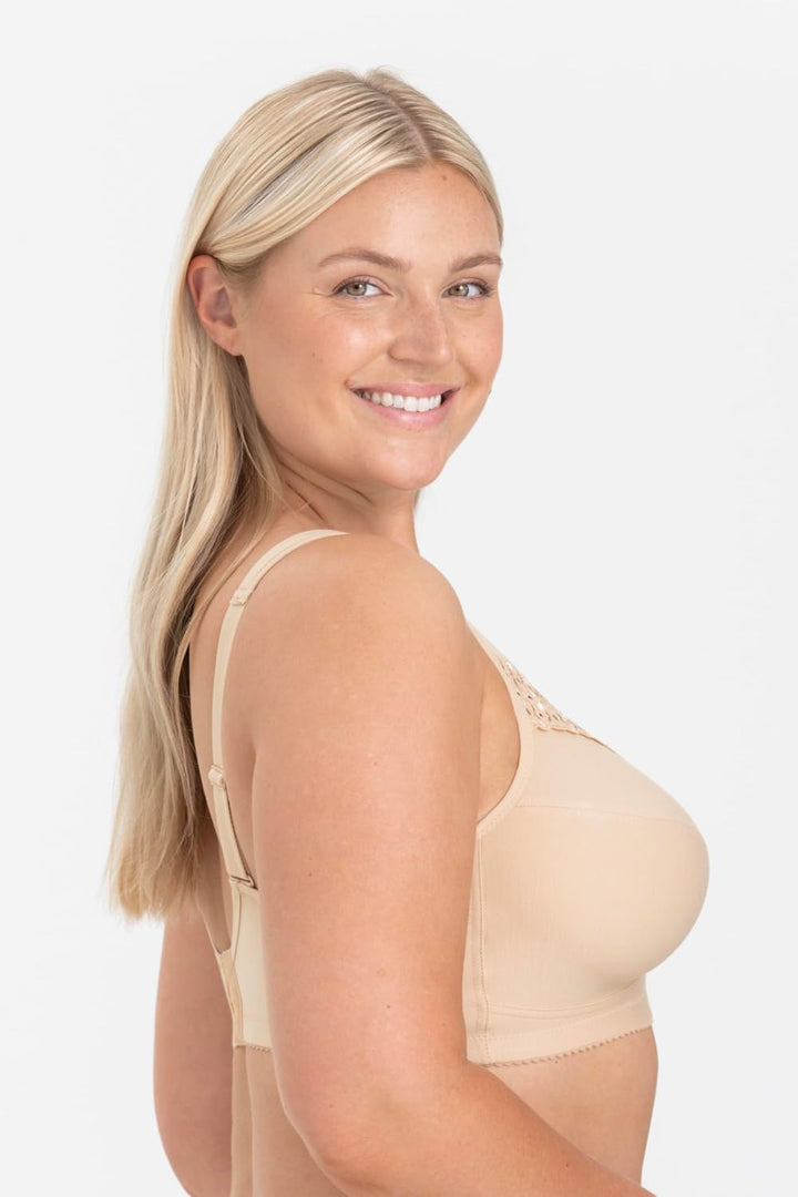 Miss Mary of Sweden - Broderie Anglaise, BH ohne Bügel für Damen, Baumwoll-BH, Bequeme Vollschalen-B