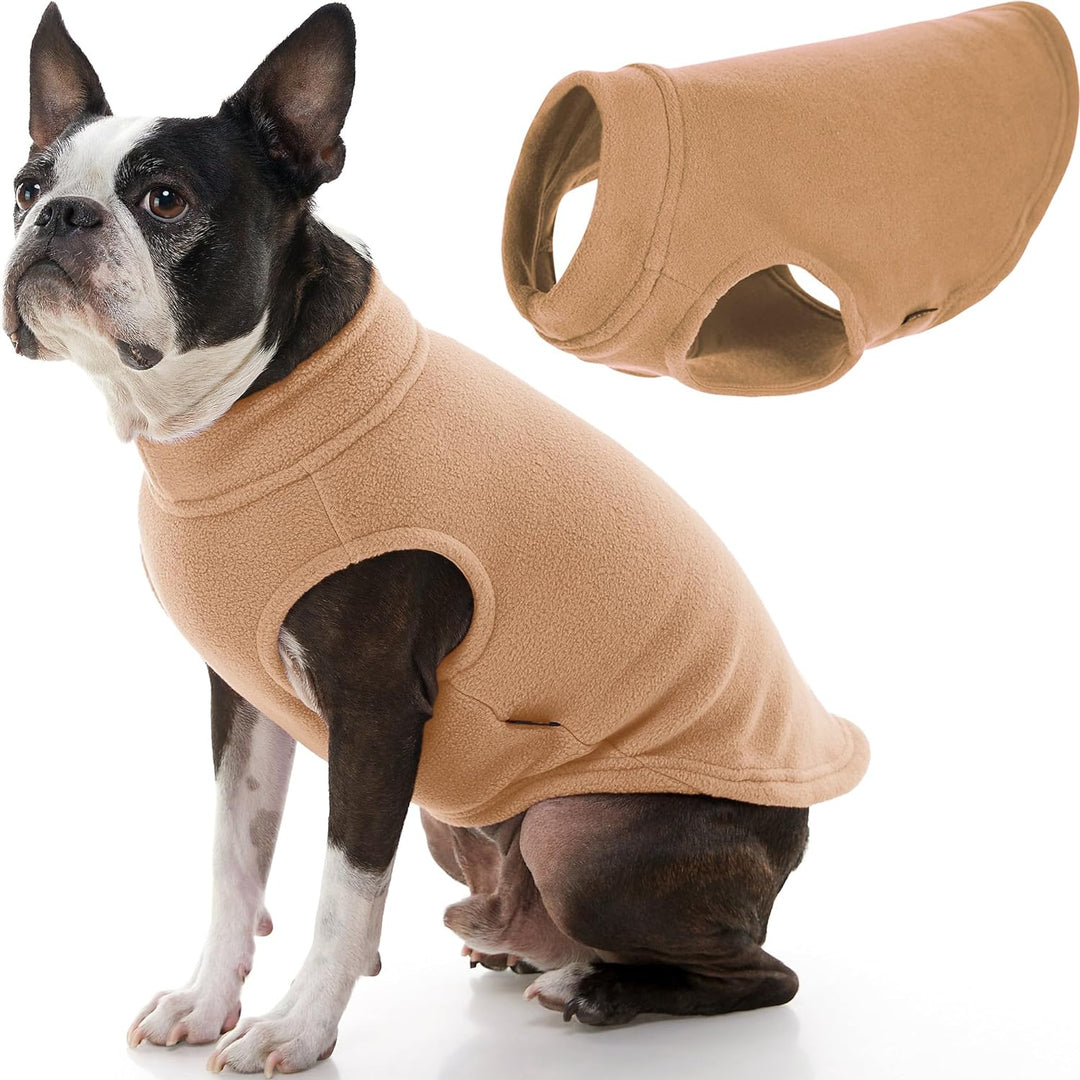 Gooby - Stretch-Fleece-Weste, Pullover, Fleece-Weste, Jacke, Pullover für Hunde, Sand, X-Large sand