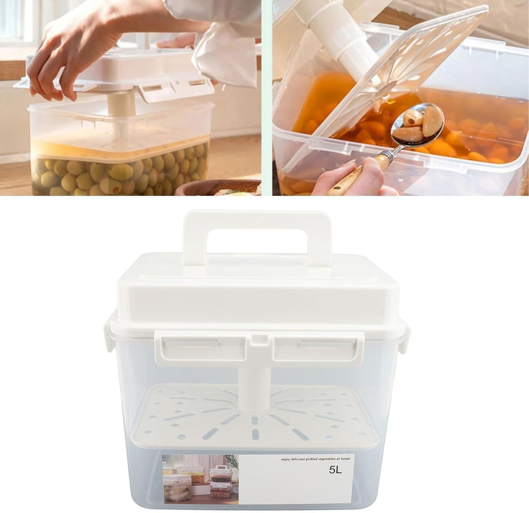 5L Gärbehälter für Kimchi und Sauerkraut, Probiotischer Fermentationsbehälter für Gurken mit Versieg