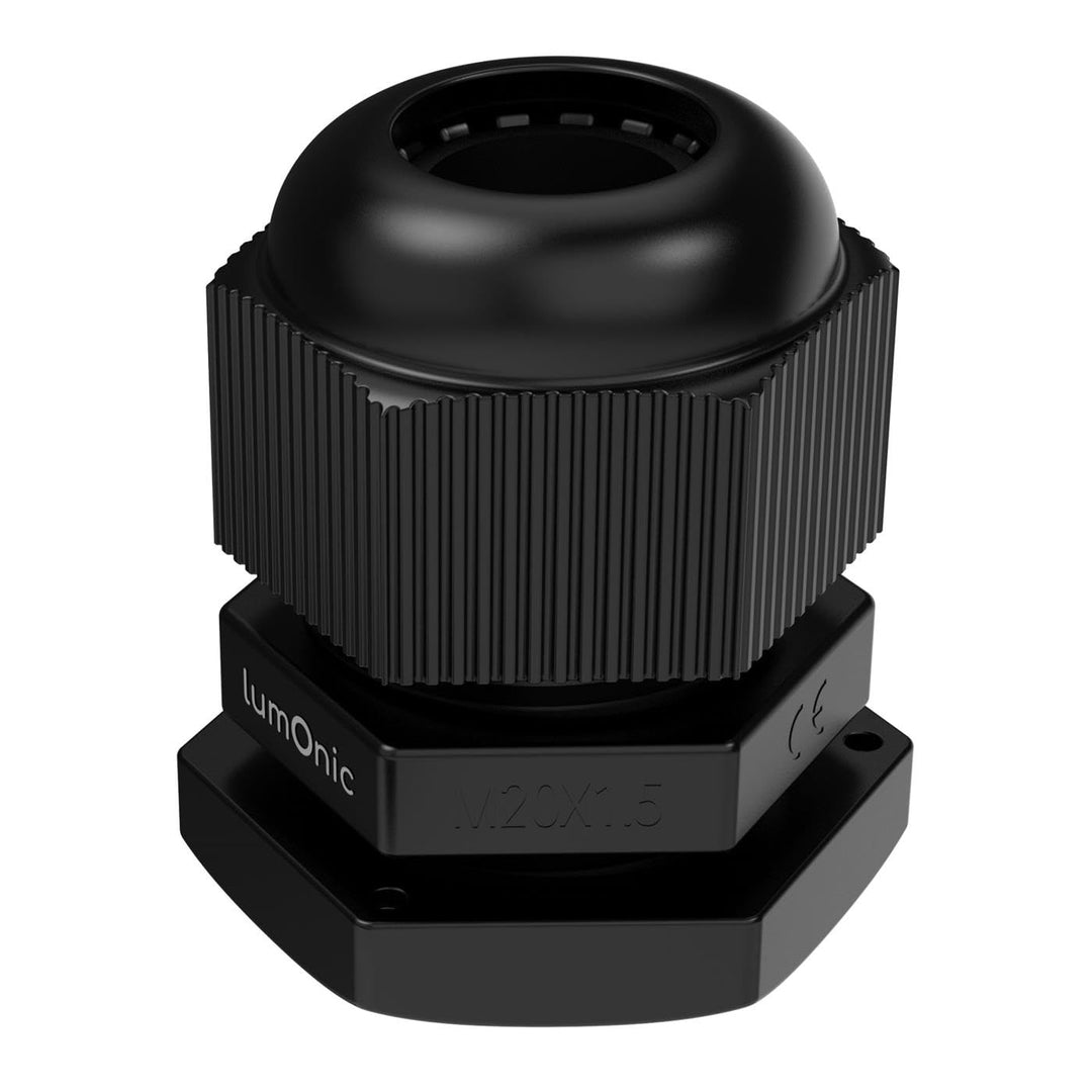 Lumonic 100x Kabelverschraubung M20 IP67 metrisch d7-12mm I Kabeldurchführung wasserdicht in schwarz