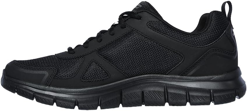 Skechers Herren Sneaker Sportschuhe 39 EU Black Leather Mesh Pu Red Trim, 39 EU Black Leather Mesh P