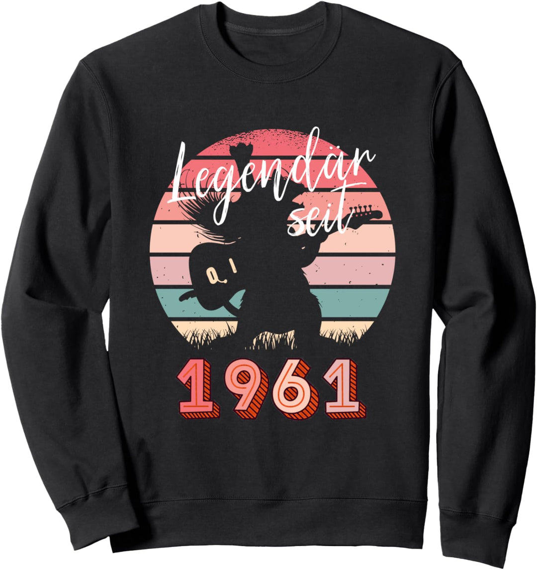 60. Geburtstag 60 Jahre Musiker Gitarre Jahrgang 1961 Sweatshirt