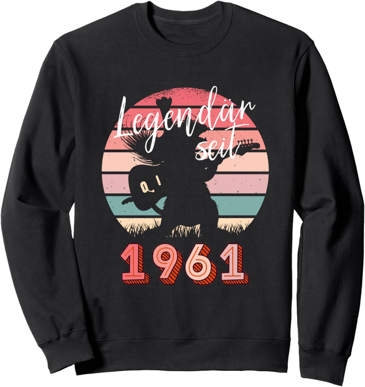 60. Geburtstag 60 Jahre Musiker Gitarre Jahrgang 1961 Sweatshirt