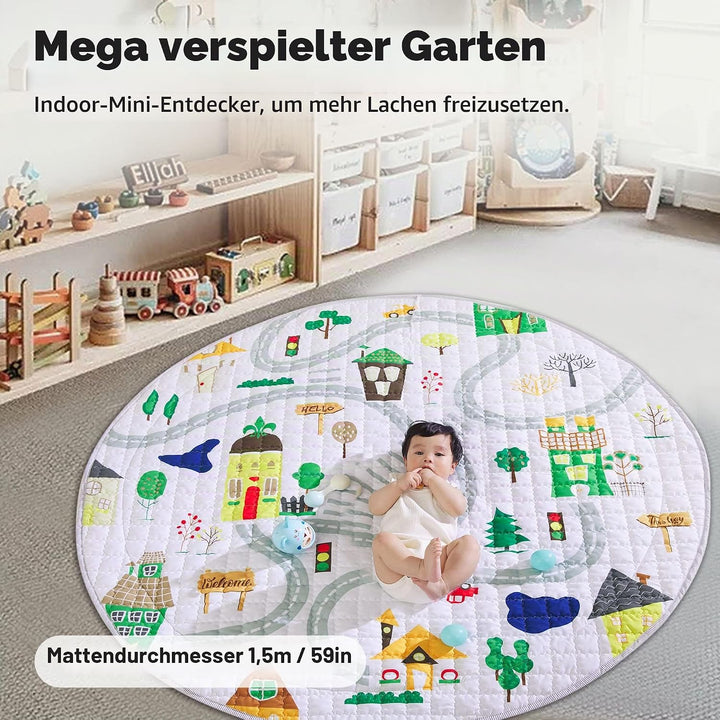 Winthome Baby-Spielmatte, Aufbewahrungstasche für Spielzeug, Sicher Ungiftig, Rutschfest, Spielzeug-