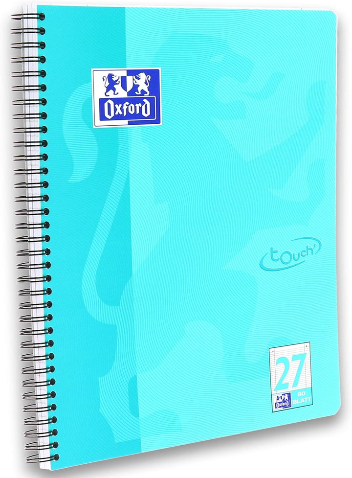 Oxford Touch Collegeblock A4 liniert mit Doppelrand, 80 Blatt, sortiert, 10 Stück, liniert