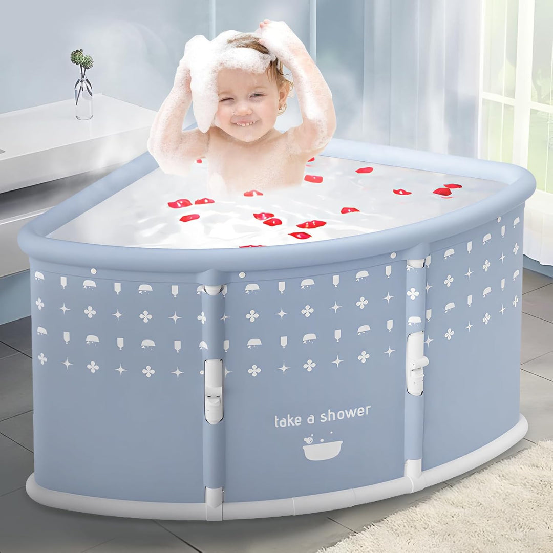 Faltbare Badewanne für Erwachsene und Kinder, 55 x 73 x 90 cm Fächerförmige faltbare Badewanne, plat