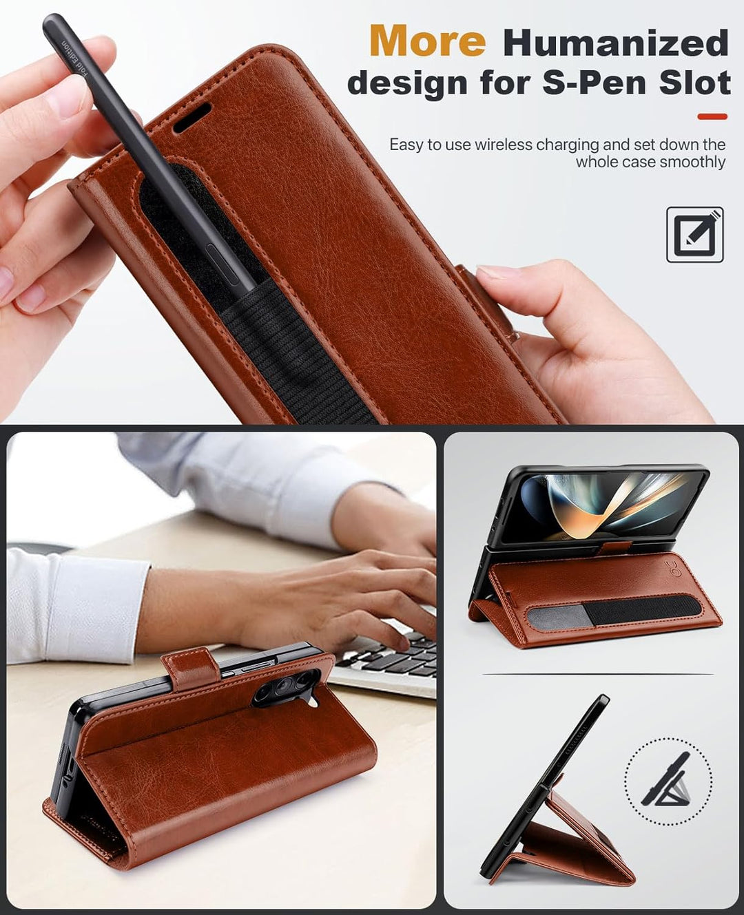 OCASE Aktualisierte Version Hülle Samsung Galaxy Z Fold 5 5G Handyhülle [mit S Pen Halter] [Vorderse