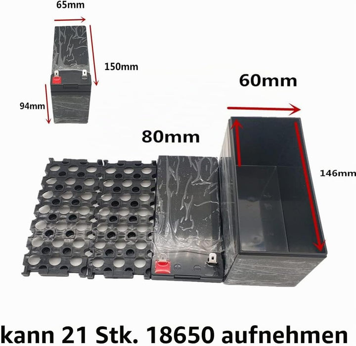 Li-Ion-Akku Aufbewahrungsbox 3x7 18650 Halter für ununterbrochene Stromversorgung USV DIY Batterie S