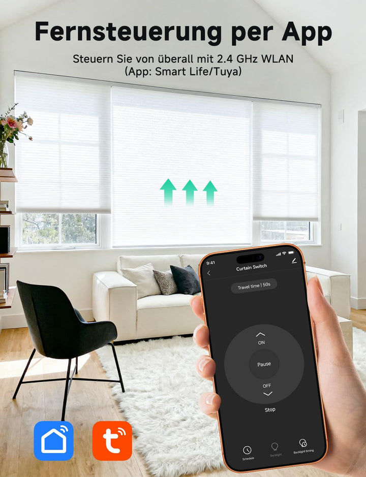 Wlan Rolladenschalter, Etersky Smart Rolladen Zeitschaltuhr mit Prozentfunktion, App Steuerbar und k