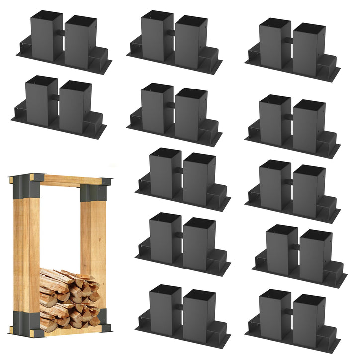 YRHome Holzstapelhilfe Feuerverzinkt stabile Holz Stapelhilfe Stapelhilfe Holzstapelhalter Brennholz