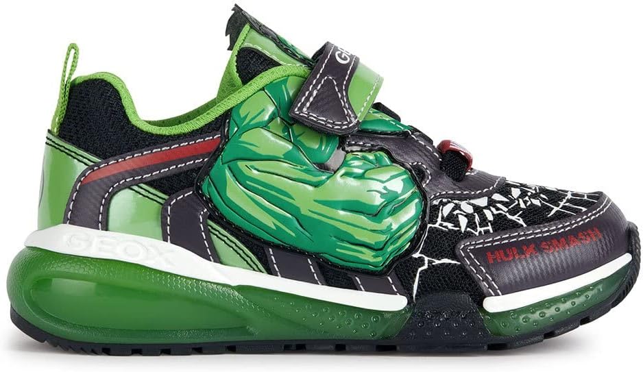 Geox Jungen J Bayonyc Boy Sneaker 31 EU Black Green, 31 EU Black Green