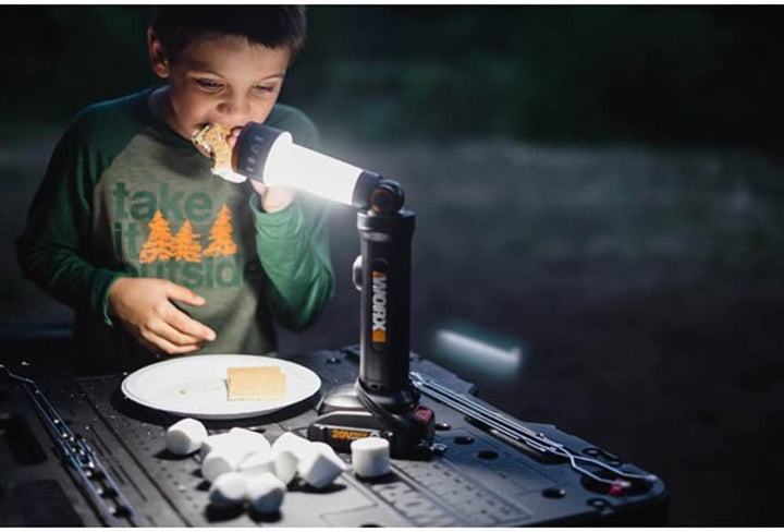 WORX WX027.9 LED Lampe 4-in-1 - aufladbare Multifunktions-Lampe - 20V - 120-510 Lumen für Camping, R