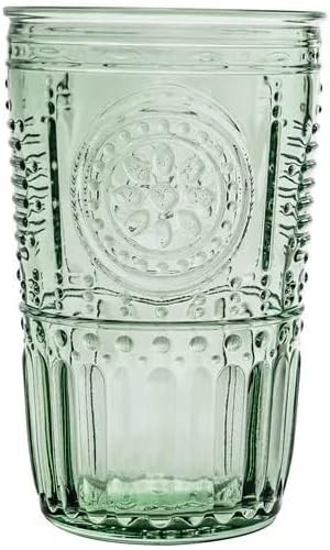 Bormioli Rocco Romantisches Set mit 4 Kühlgläsern, 473 ml, farbiges Kristallglas, Pastellgrün, herge