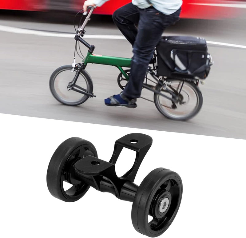 Fahrradschutzblech Easywheel Ersatz, Doppelrad Schutzblechrollen Räder für Brompton Faltrad Schwarz,