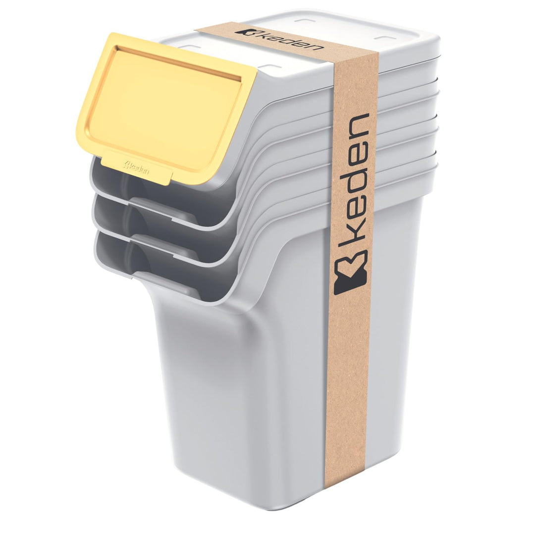 Keden Stackbox Q Mülltrennsystem 4x20L Set Mülltrennungsbehälter mit Deckel Recycling Recyclingbehäl