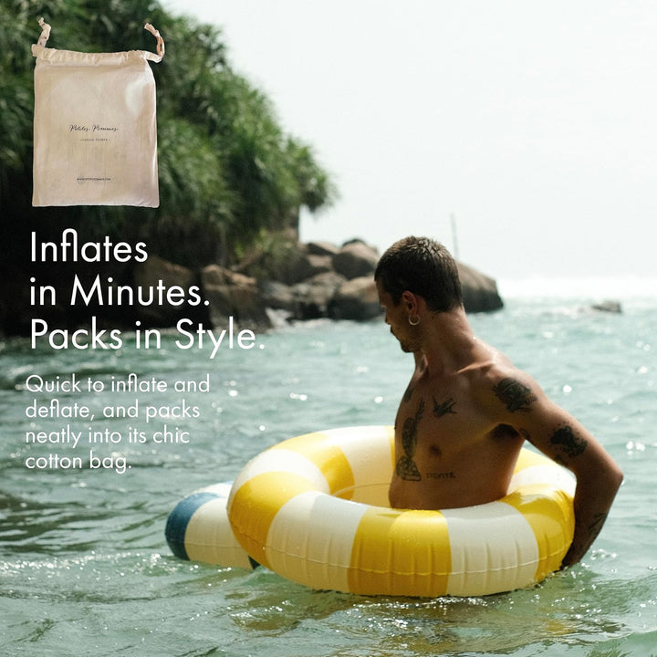 Petites Pommes Pool Inflatable Für Kinder – Robuster Schwimmreifen, Handbedrucktes Klassisches Strei