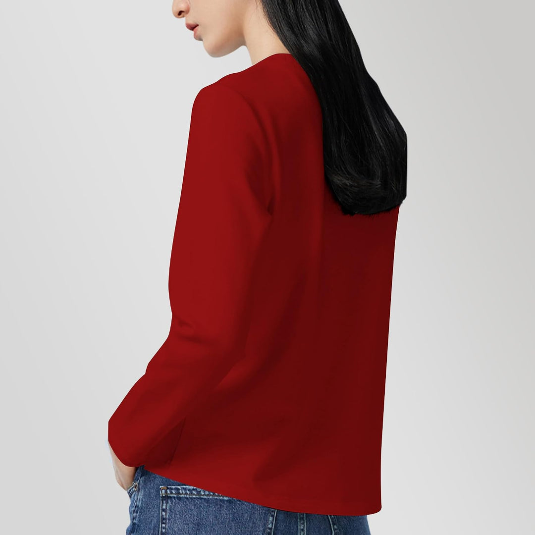 LiKing Langarmshirt Damen Basic Longsleeve Langarm-Shirt Oberteil Tops mit Stretch Baumwolle 3er Pac