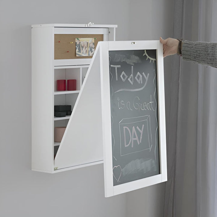 Wandklapptisch Küche mit Regal | Klapptisch Wand klein Weiss aus Holz | Wandtisch klappbar mit Schub