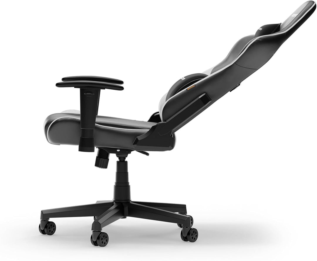 DXRacer Prince L Schwarz & Weiss PVC Leder das Orginal Gaming Stuhl, Schreibtischstuhl, Bürostuhle,