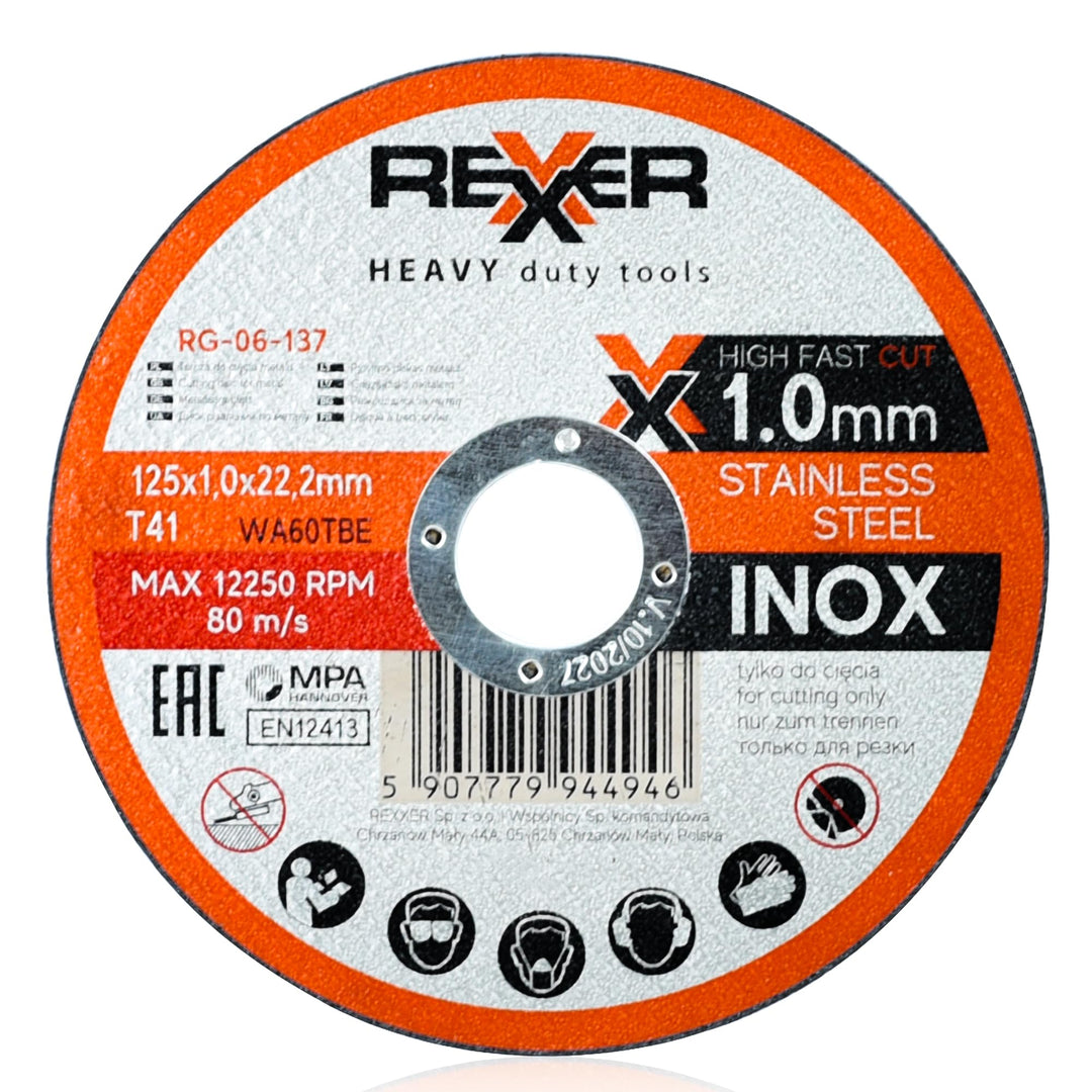 REXXER | Metalltrennscheibe | Korundscheibe | Für PVC und Kunststoffe | Zum Trennen von dickem und d