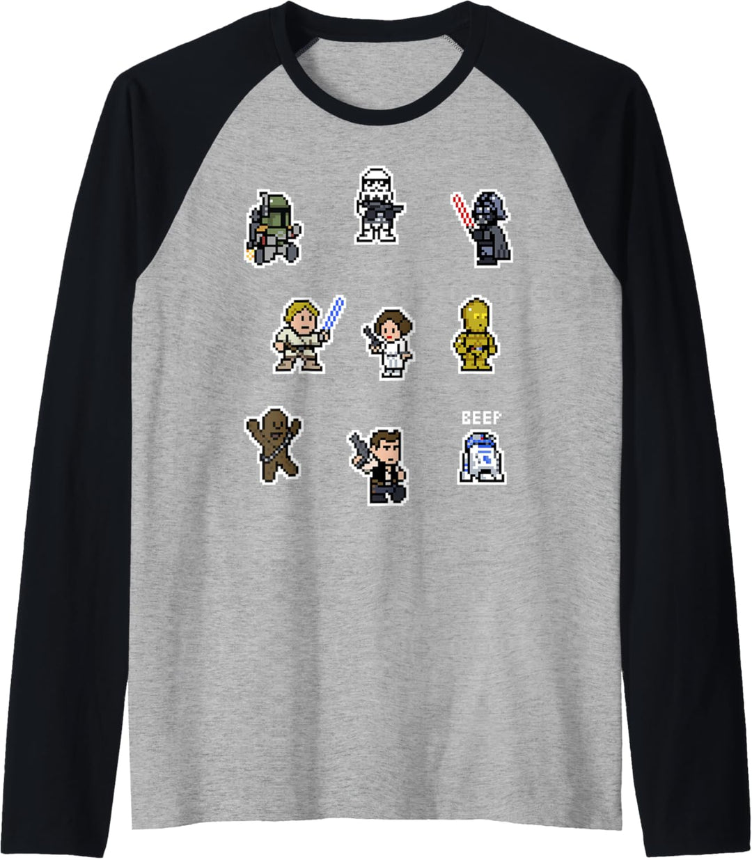 Star Wars Classic 8-Bit Character Mix Raglan