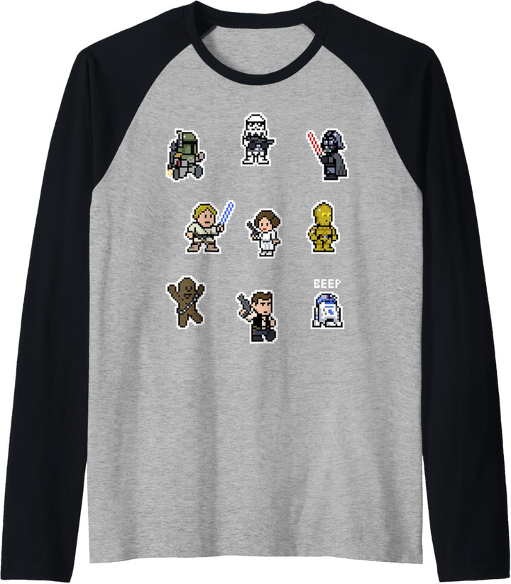Star Wars Classic 8-Bit Character Mix Raglan