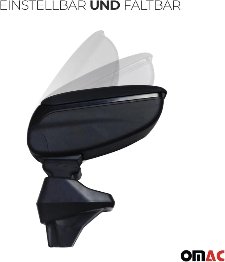 OMAC Armlehne Mittelarmlehne Mittelkonsole kompatibel mit VW Touran 2003-2010 PU-Leder Schwarz Toura