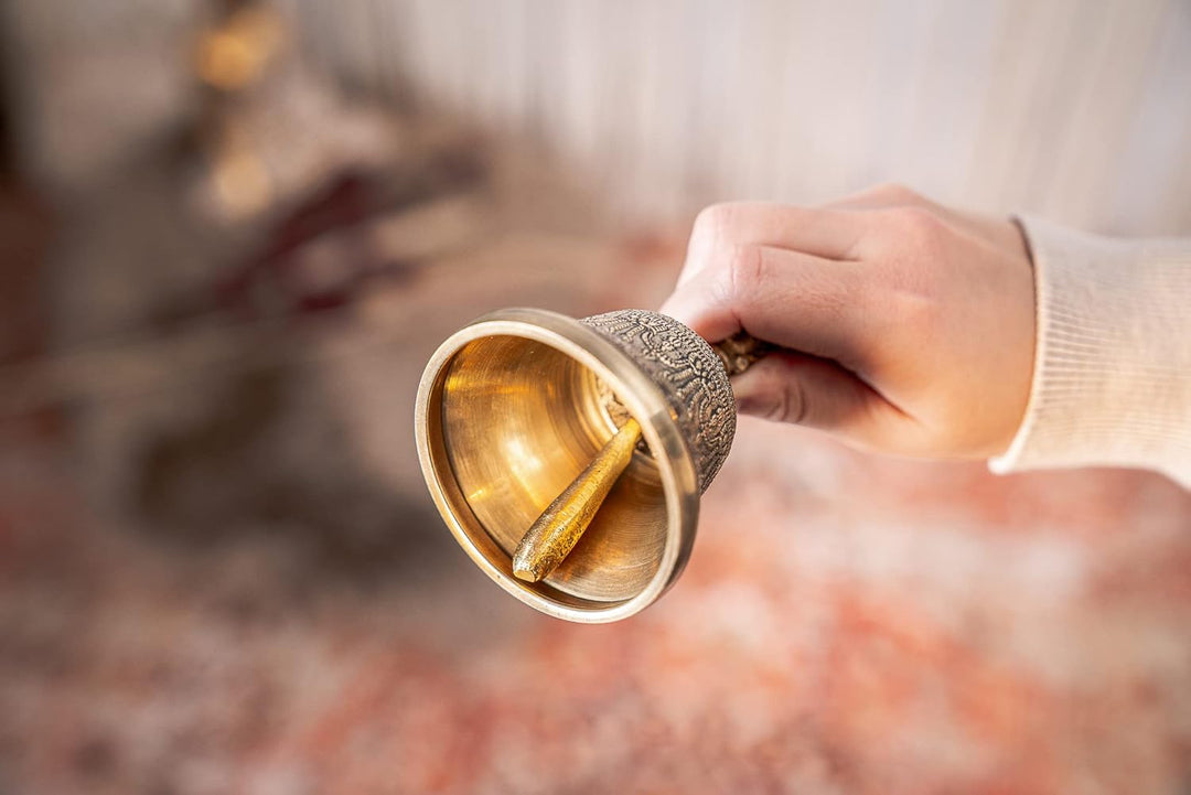 Sonic Energy Handgefertigte Tibetische Glocke – 280 g – Ghanta aus Gusslegierung – Für Meditation un