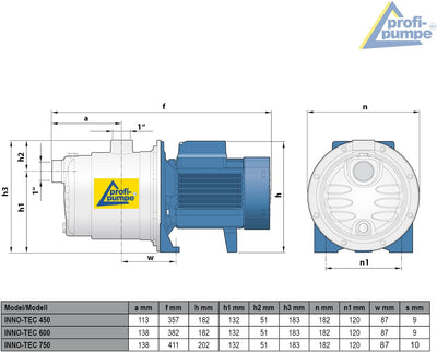 HAUSWASSERWERK KREISELPUMPE HAUSWASSERAUTOMAT INNO-TEC 450 - mit DRUCKSCHALTER AC 3 vk SELBSTANSAUGE