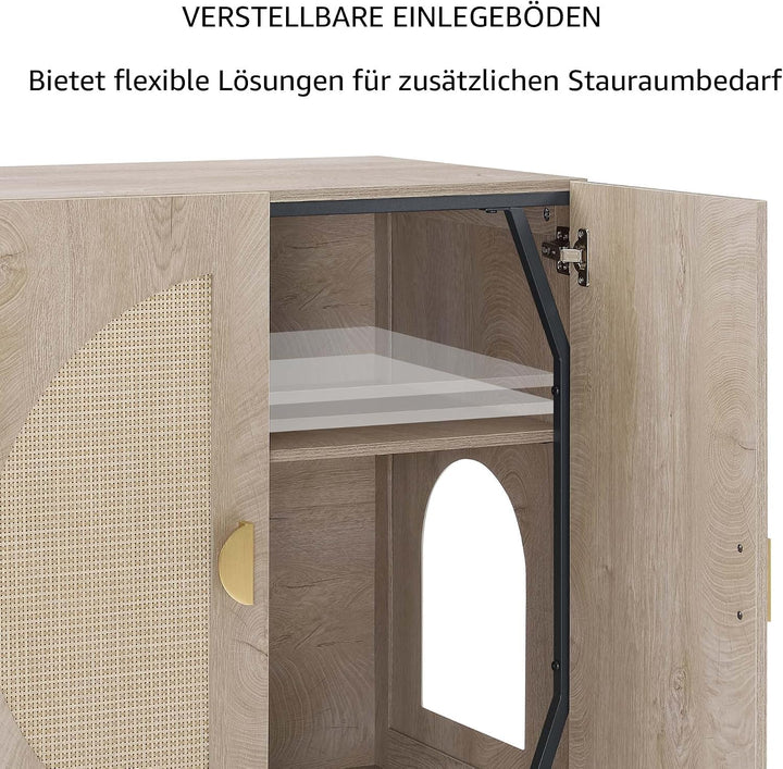 unipaws Hohes Katzenklo Möbel mit Regalen, Verstecktes Katzenklo Gehäuse für hohe oder Top Entry Kat