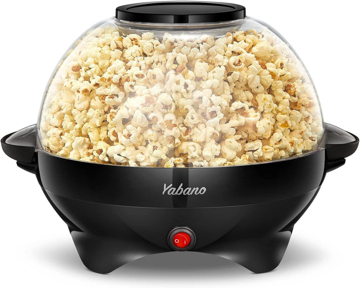 Yabano Popcornmaschine für Zuhause, Maker Machine mit Zucker & Öl, Abnehmbare Heizfläche, 5L Popcorn