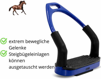AMKA Steigbügel mit Gelenk dunkelblau Sicherheitssteigbügel Steigbügel Flexible Safety Stirrups Hors