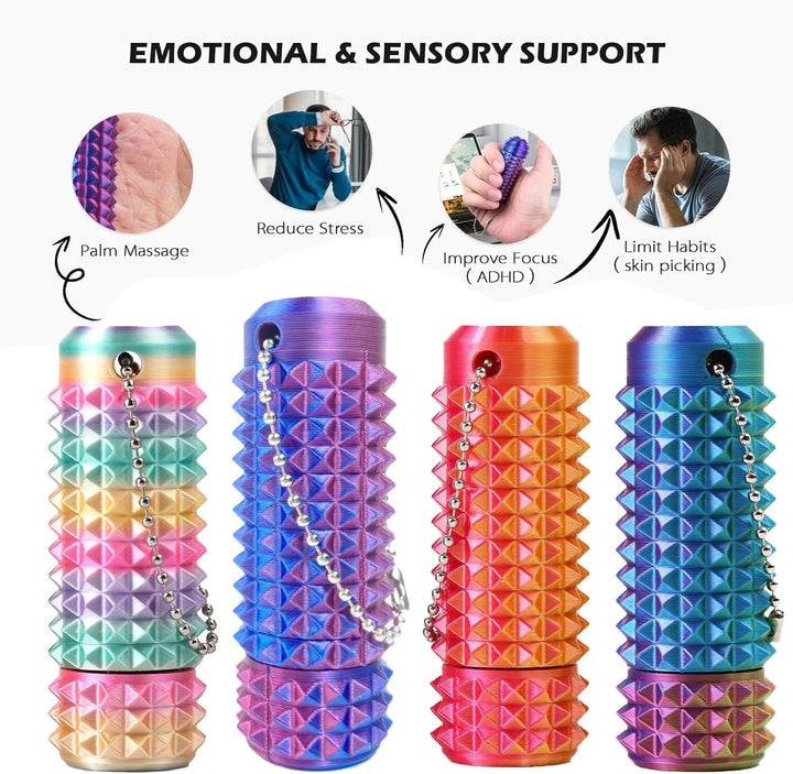 Little Ouchies Pain Fidget 4er-Set – Rotierendes Spiky Stressabbau Spielzeug für Erwachsene, Sensori