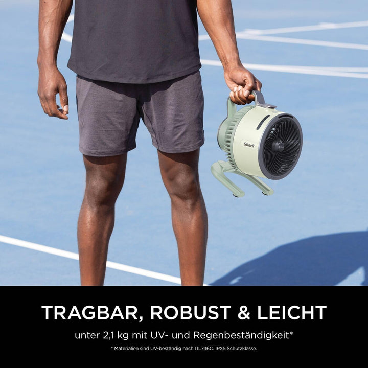 Shark FlexBreeze HydroGo Starker Ventilator mit Sprühnebel, Kühlung für drinnen & draussen, leise &