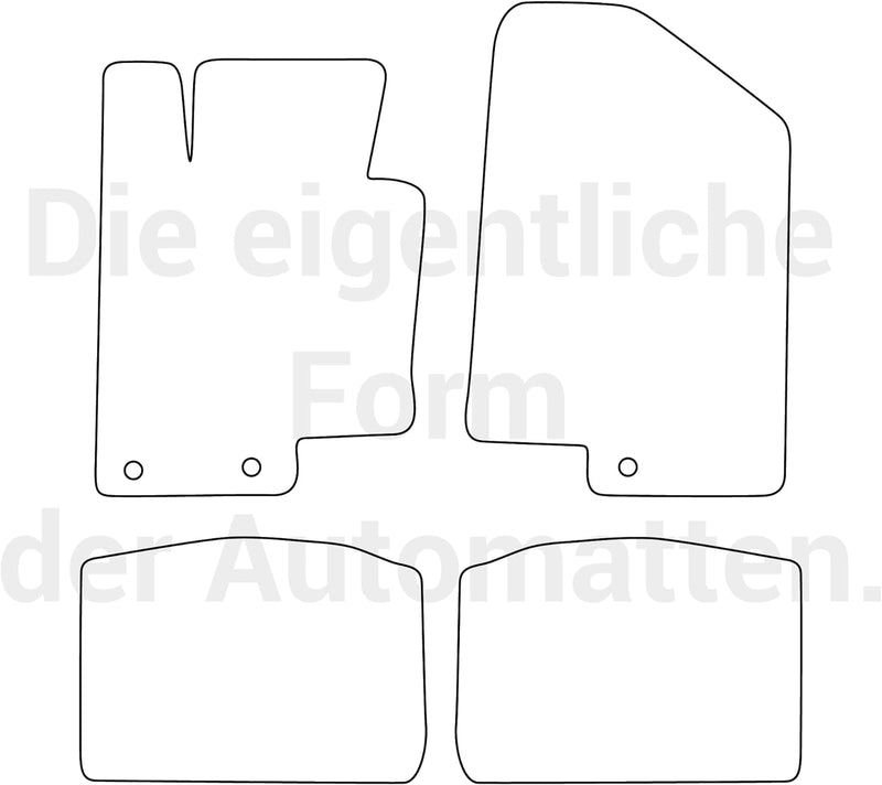 moto-MOLTICO Fussmatten Auto Velours Autoteppiche Schwarz Automatten Set 4-teilig passend für Kia Op