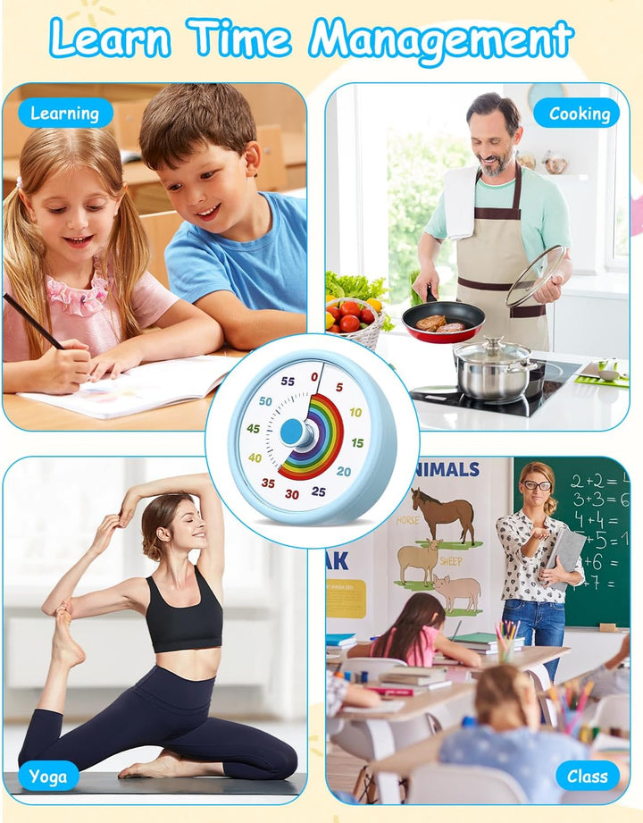 Visueller Timer für Kinder 60 Minuten Countdown Timer mit Grossem Bildschirm, für Kinder Zahnputztim