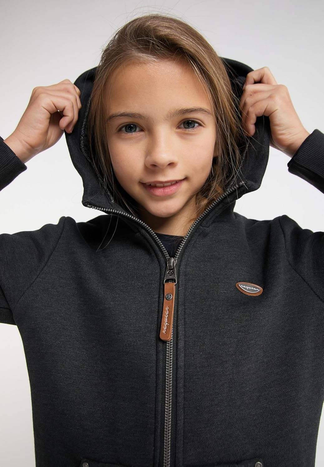 Ragwear Nesie Zip Mädchen Sweatjacke Sweatshirt mit Kapuze Übergangsjacke Jacke Cardigan Strickjacke