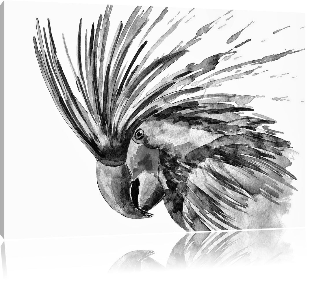 Pixxprint Exotischer Vogel Kunst / 100x70cm Leinwandbild bespannt auf Holzrahmen/Wandbild Kunstdruck