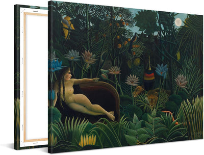 PICANOVA – Henri Rousseau – The Dream 100x75cm – Bild auf Leinwand – Premium Kunstdruck Auf 2cm Holz