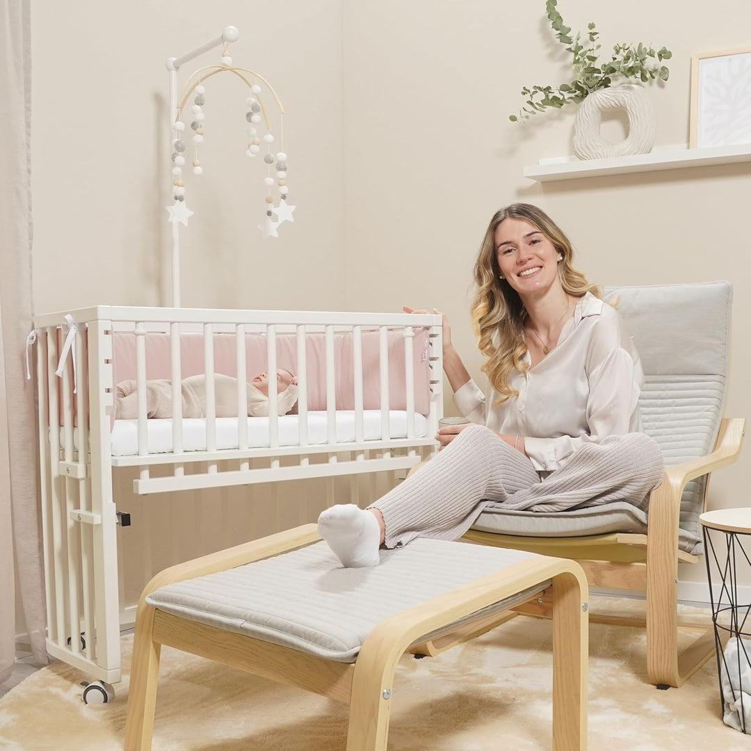 babybay Mobilehalterung passend für alle Modelle mit Rundstäben / stufenlos verstellbar / aus massiv