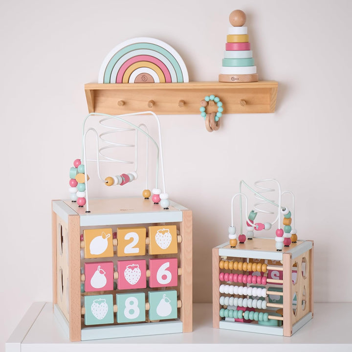 Bieco Motorikwürfel Berry XXL nachhaltiges Holz FSC® | Spielwürfel Baby | Motorikwürfel ab 1 Jahr Ac