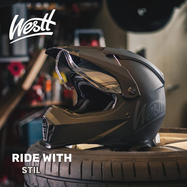 Westt Helmvisier Motorradhelm Visier für Modell: Jet/Classic/Cross X/Torque/Torque X Jethelm Klapphe