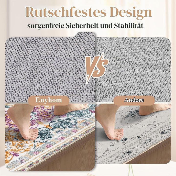 Läufer Flur 50 x 150cm Flauschig Weich Langer Teppich Läufer Waschbar Kurzflor Küchenläufer rutschfe