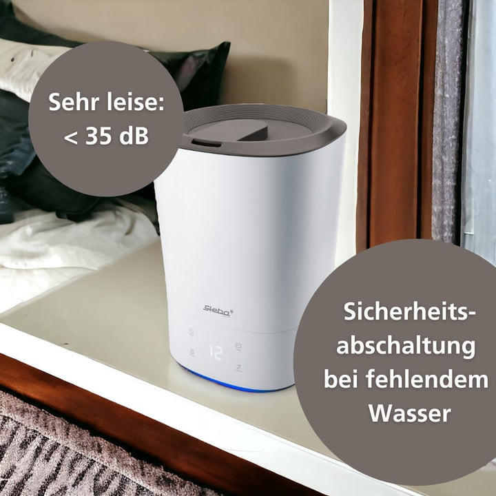 Steba Luftbefeuchter, Luftfeuchtigkeitsregelung 30% bis 90%, Wassertank 5,5 Liter, für Raumgrössen b