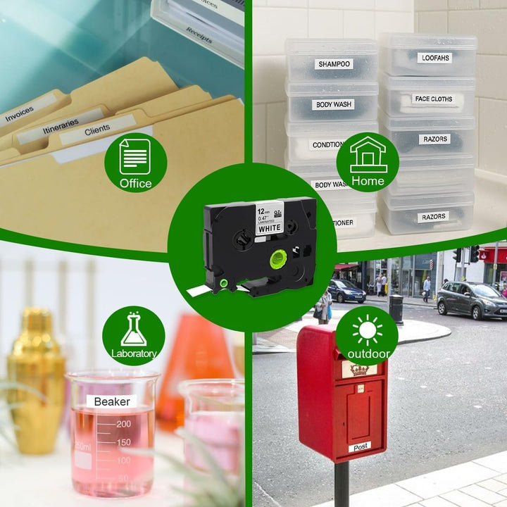 10er-Pack kompatible TZe-231 Schriftbänder für Brother TZe-231 / TZ-231, 12 mm (0,47 Zoll) laminiert