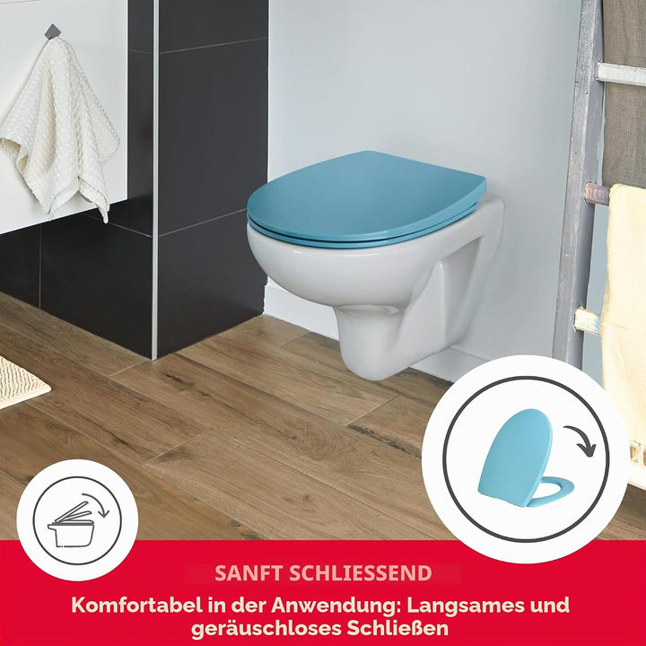 Wirquin 20724242 WC-Sitz Marbella, Thermoplast, blau