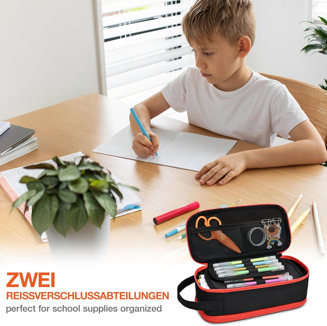 Beaulyn federmäppchen Jungen,Grosses mäppchen 3fach mit Reissverschluss, federtasche für 1. klasse 5
