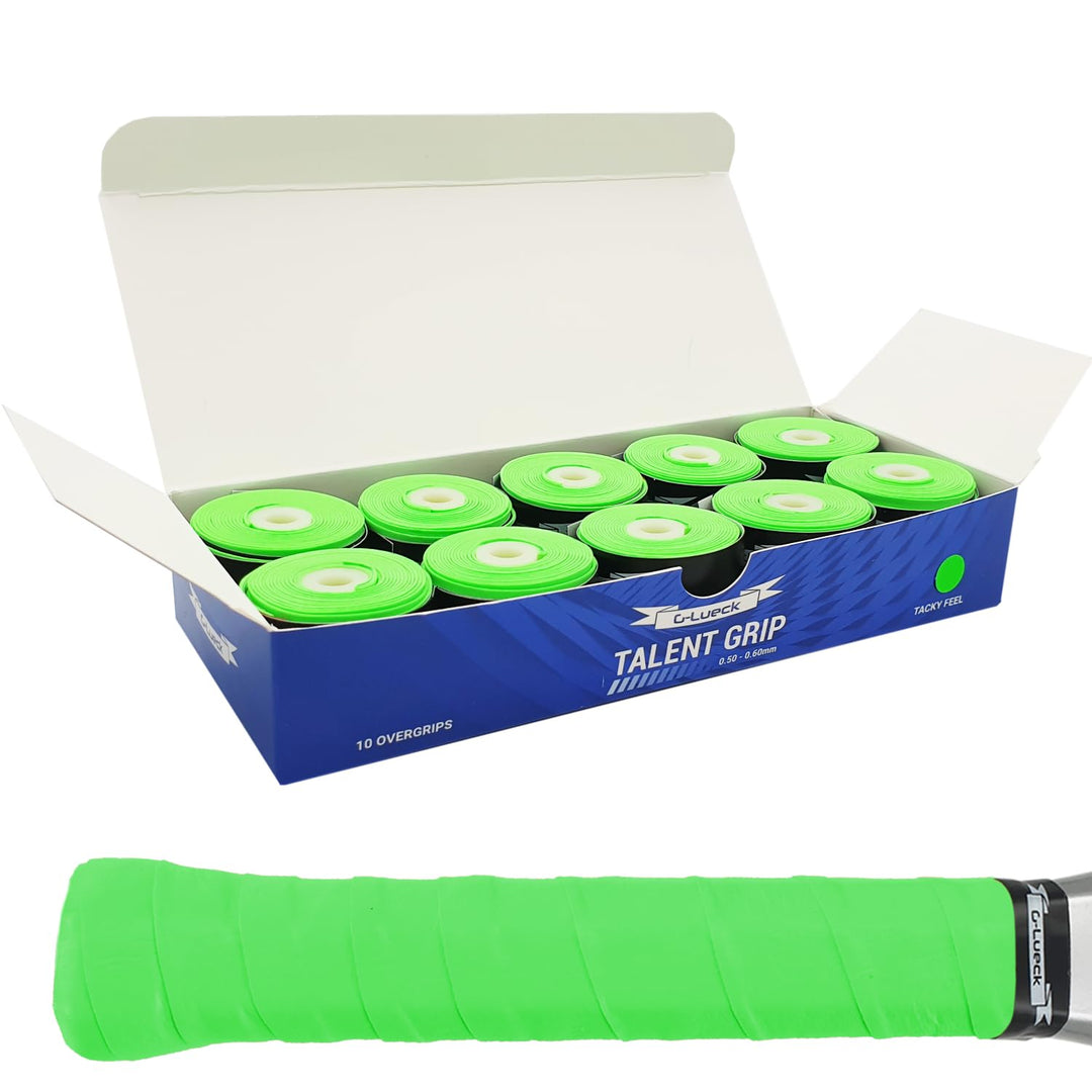 G-Lueck 10er Set Tennis Griffband (sehr griffig) | 0,50-0,60mm Stärke | Overgrip für Squash Badminto