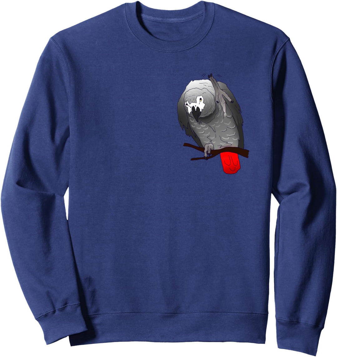 Afrikanischer Graupapagei winkt auf einer Sitzstange Sweatshirt