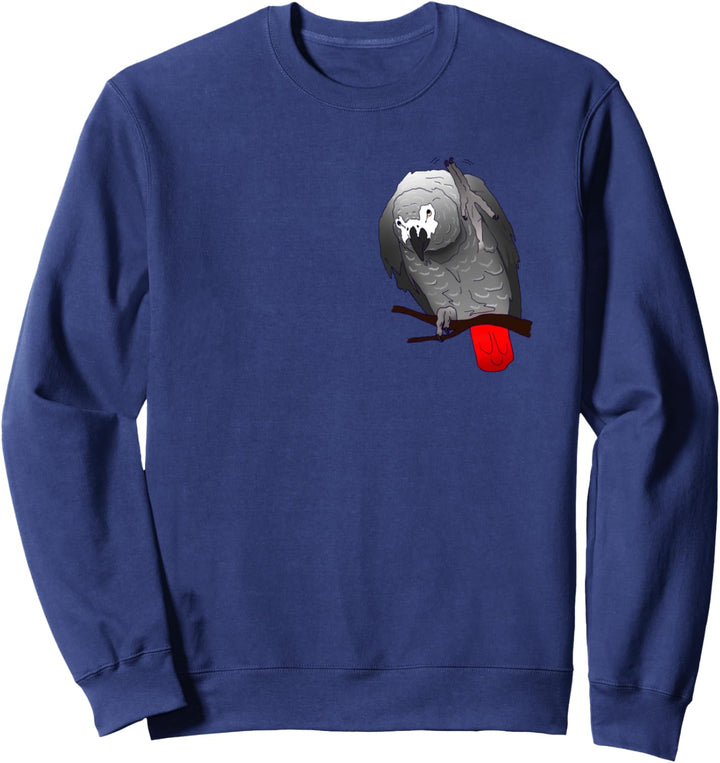 Afrikanischer Graupapagei winkt auf einer Sitzstange Sweatshirt